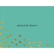 Teal Floating Gold Foil Hearts Foldover Note Cards with Lined Envelopes Image 3 of 3